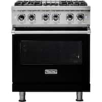 Viking - 4.7 Cu. Ft. Self-Cleaning Freestanding Dual Fuel Convection Range - Black - Front_Zoom