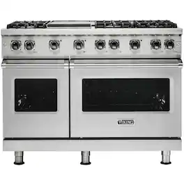 Viking - Professional 5 Series 6.1 Cu. Ft. Freestanding Double Oven Gas Convection Range - Stainless Steel