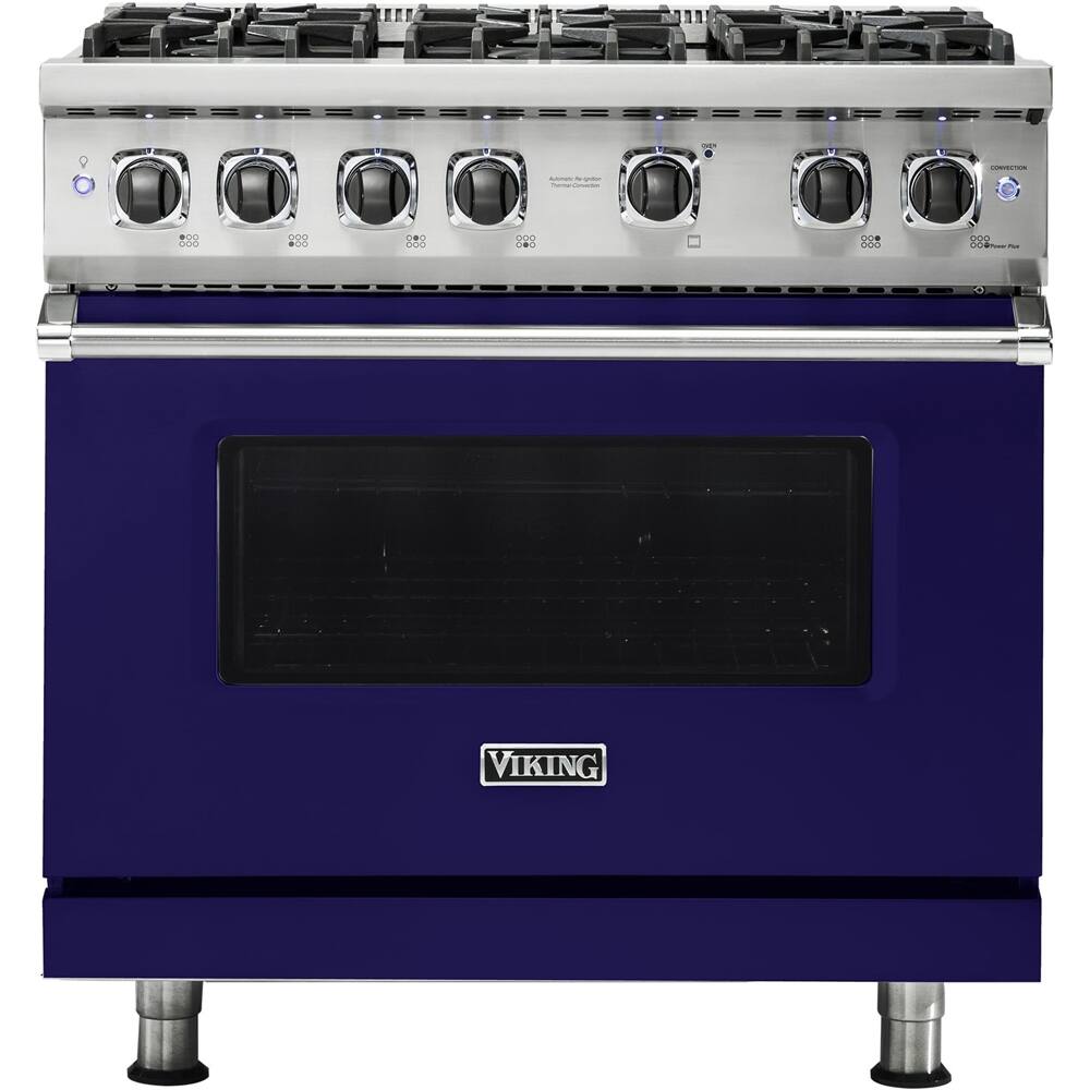 Viking - 5.1 Cu. Ft. Freestanding Gas Convection Range - Cobalt Blue - Front_Zoom