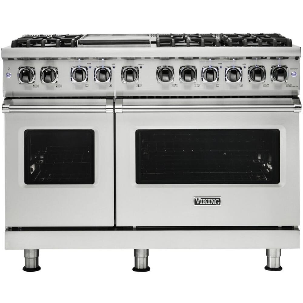 Viking - 5-Series Dual Fuel Self-Clean 48"W Sealed Burner Range - Stainless Steel