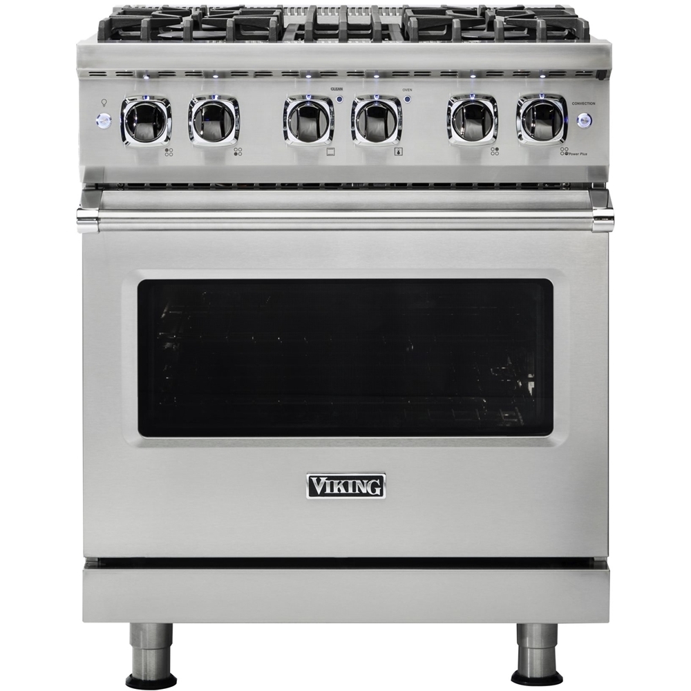 Viking – 4.7 Cu. Ft. Self-Cleaning Freestanding Dual Fuel Convection Range – Stainless steel