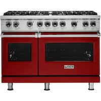 Viking - Freestanding Double Oven Gas Convection Range - Apple Red - Front_Zoom