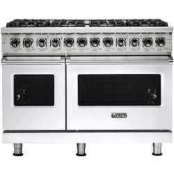Viking - 7.3 Cu. Ft. Self-Cleaning Freestanding Double Oven Dual Fuel LP Gas Convection Range - White - Front_Zoom