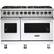 Front. Viking - 5-Series Dual Fuel Self-Clean 48"W Sealed Burner Range - White.
