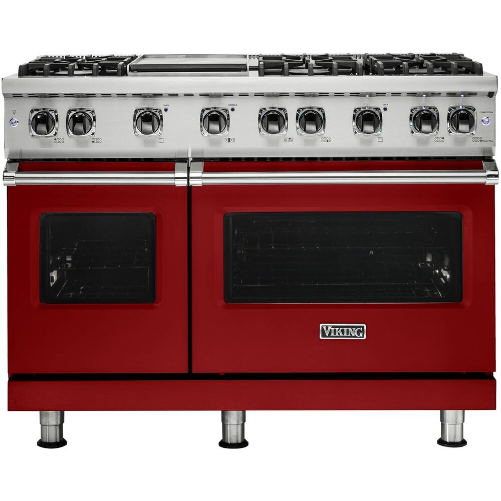 Viking - Freestanding Double Oven Gas Convection Range - Apple Red - Front_Zoom