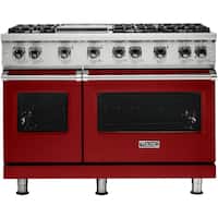 Viking - Freestanding Double Oven Gas Convection Range - Apple Red - Front_Zoom