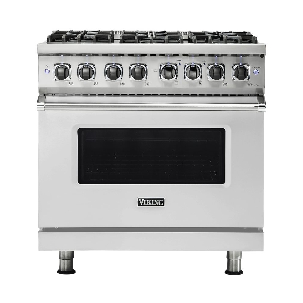 Viking – 5.6 Cu. Ft. Self-Cleaning Freestanding Dual Fuel Convection Range – Stainless steel