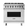 Front. Viking - 5-Series 5.6 Cu. Ft. Self-Cleaning Freestanding Dual Fuel Convection Range - Stainless steel.