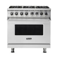Viking - 5.6 Cu. Ft. Self-Cleaning Freestanding Dual Fuel Convection Range - Stainless steel - Front_Zoom