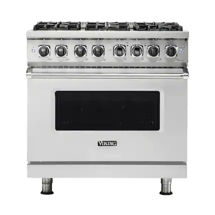 Front. Viking - 5-Series 5.6 Cu. Ft. Self-Cleaning Freestanding Dual Fuel Convection Range - Stainless steel.