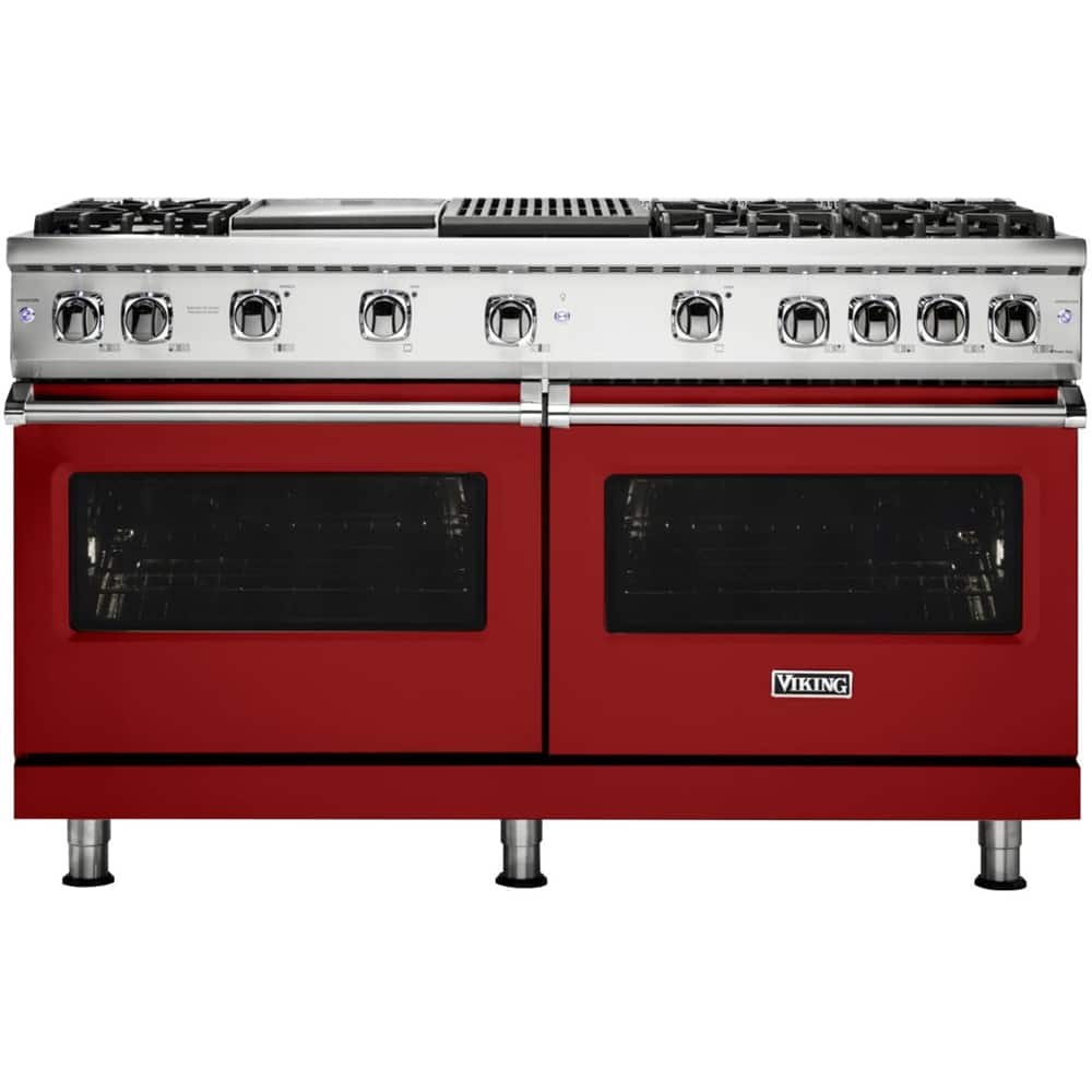 Viking - Freestanding Double Oven Gas Convection Range - Apple Red - Front_Zoom