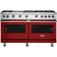 Viking - Freestanding Double Oven Gas Convection Range - Apple Red - Front_Zoom