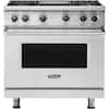 Front. Viking - 5.1 Cu. Ft. Freestanding Gas Convection Range - Stainless Steel.