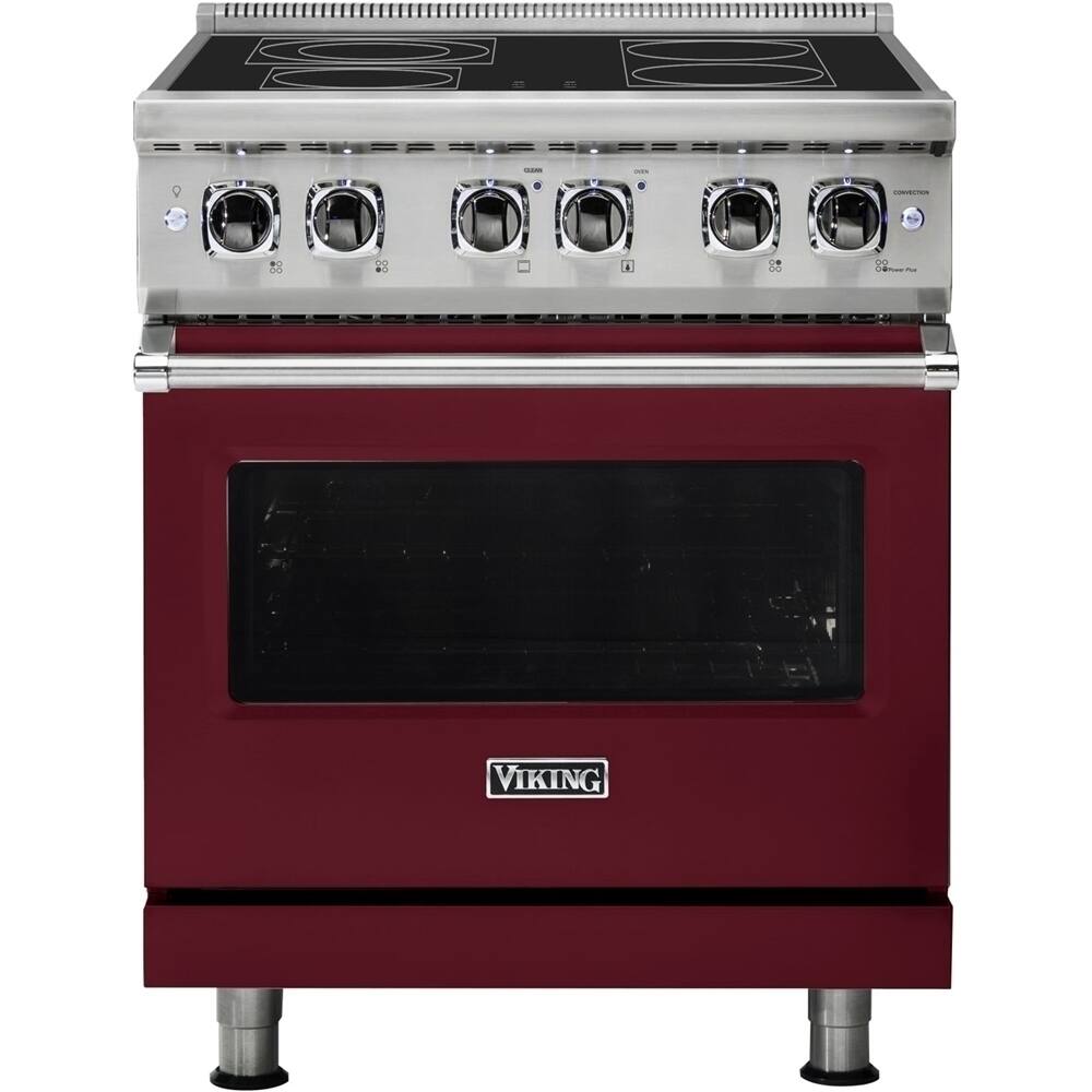 Viking - 4.7 Cu. Ft. Self-Cleaning Freestanding Electric Convection Range - Burgundy - Front_Zoom