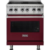 Viking - 4.7 Cu. Ft. Self-Cleaning Freestanding Electric Convection Range - Burgundy - Front_Zoom