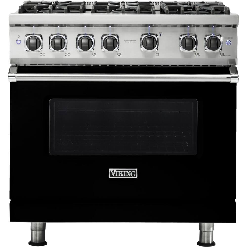 Viking - 5.1 Cu. Ft. Freestanding Gas Convection Range - Black - Front_Zoom