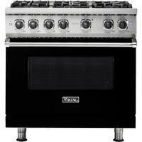 Viking - 5.1 Cu. Ft. Freestanding Gas Convection Range - Black - Front_Zoom
