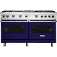 Viking - Freestanding Double Oven Gas Convection Range - Cobalt Blue - Front_Zoom