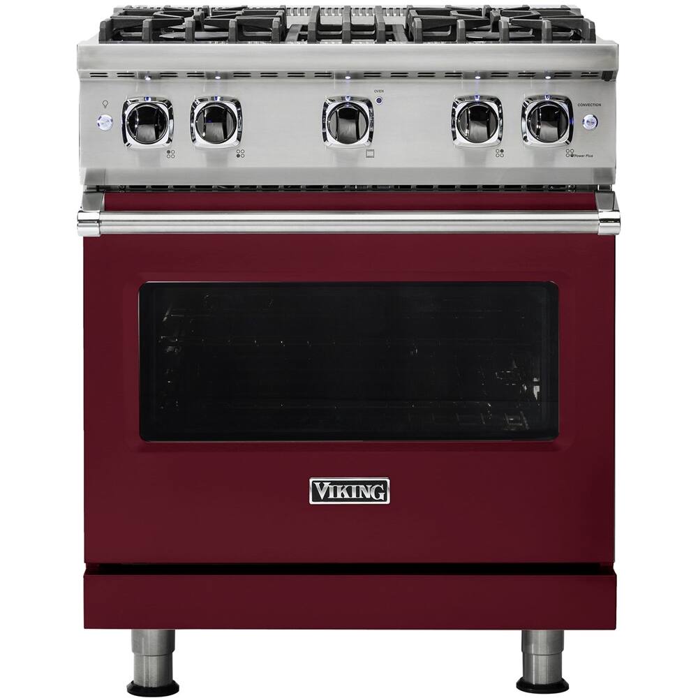 Viking - 4.0 Cu. Ft. Freestanding Gas Convection Range - Burgundy - Front_Zoom