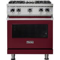 Viking - 4.0 Cu. Ft. Freestanding Gas Convection Range - Burgundy - Front_Zoom