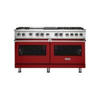 Viking - Self-Cleaning Freestanding Double Oven Dual Fuel Convection Range - Apple Red - Front_Standard