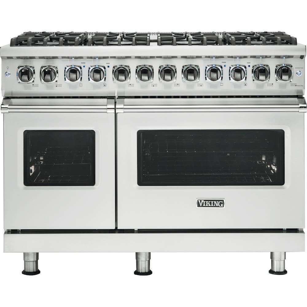 Viking - 5-Series Dual Fuel Self-Clean 48"W Sealed Burner Range - Stainless Steel - Front_Zoom
