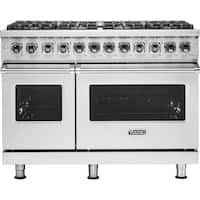 Viking - Self-Cleaning Freestanding Double Oven Dual Fuel Convection Range - Stainless steel - Front_Zoom