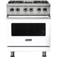 Viking - 4.7 Cu. Ft. Self-Cleaning Freestanding Dual Fuel LP Gas Convection Range - White - Front_Zoom