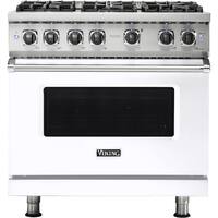 Viking - 5.1 Cu. Ft. Freestanding Gas Convection Range - White - Front_Zoom