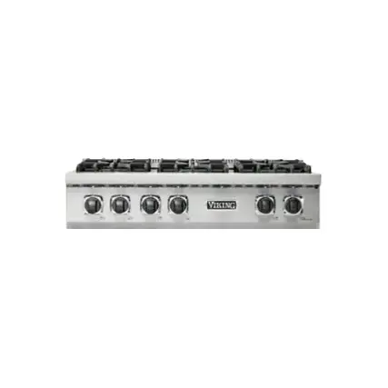 Front. Viking - Built-in 5 Series Gas 36"W Sealed Burner Rangetop-LP - Stainless Steel.