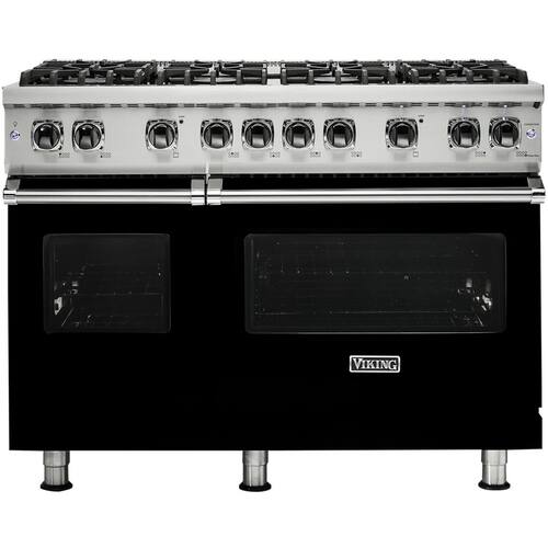 Viking - Professional 5 Series 6.1 Cu. Ft. Freestanding Double Oven Gas Convection Range - Black