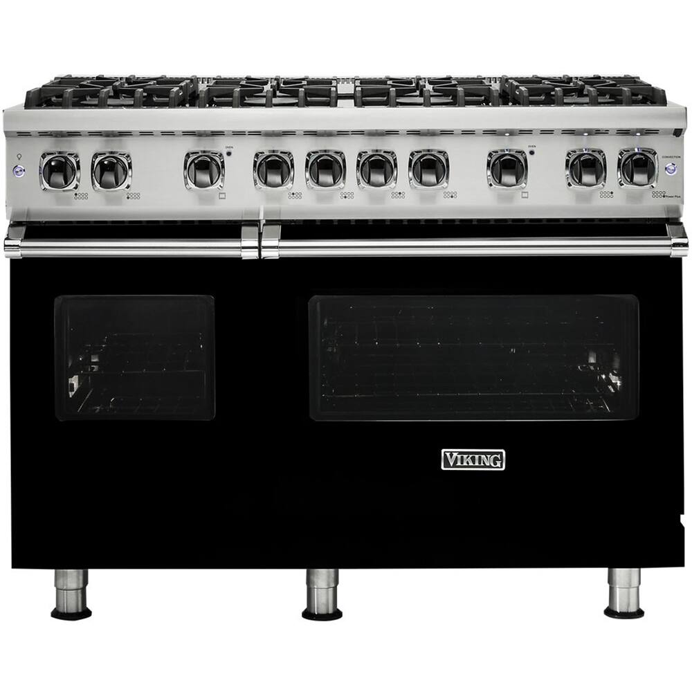 Viking - Professional 5 Series 6.1 Cu. Ft. Freestanding Double Oven Gas Convection Range - Black - Front_Zoom