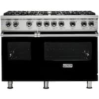 Viking - Professional 5 Series 6.1 Cu. Ft. Freestanding Double Oven Gas Convection Range - Black - Front_Zoom