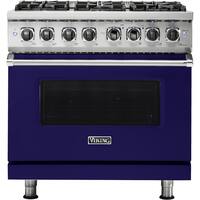 Viking - 5.6 Cu. Ft. Self-Cleaning Freestanding Dual Fuel Convection Range - Cobalt Blue - Front_Zoom