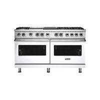 Viking - Self-Cleaning Freestanding Double Oven Dual Fuel Convection Range - White - Front_Standard