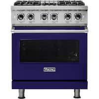 Viking - 4.7 Cu. Ft. Self-Cleaning Freestanding Dual Fuel Convection Range - Cobalt Blue - Front_Zoom