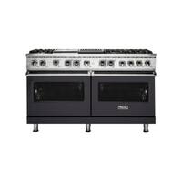 Viking - Self-Cleaning Freestanding Double Oven Dual Fuel Convection Range - Graphite Gray - Front_Standard