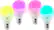 Left. LIFX - Mini 800-Lumen, 9W Dimmable A19 LED Light Bulb, 60W Equivalent (4-Pack) - Multicolor.