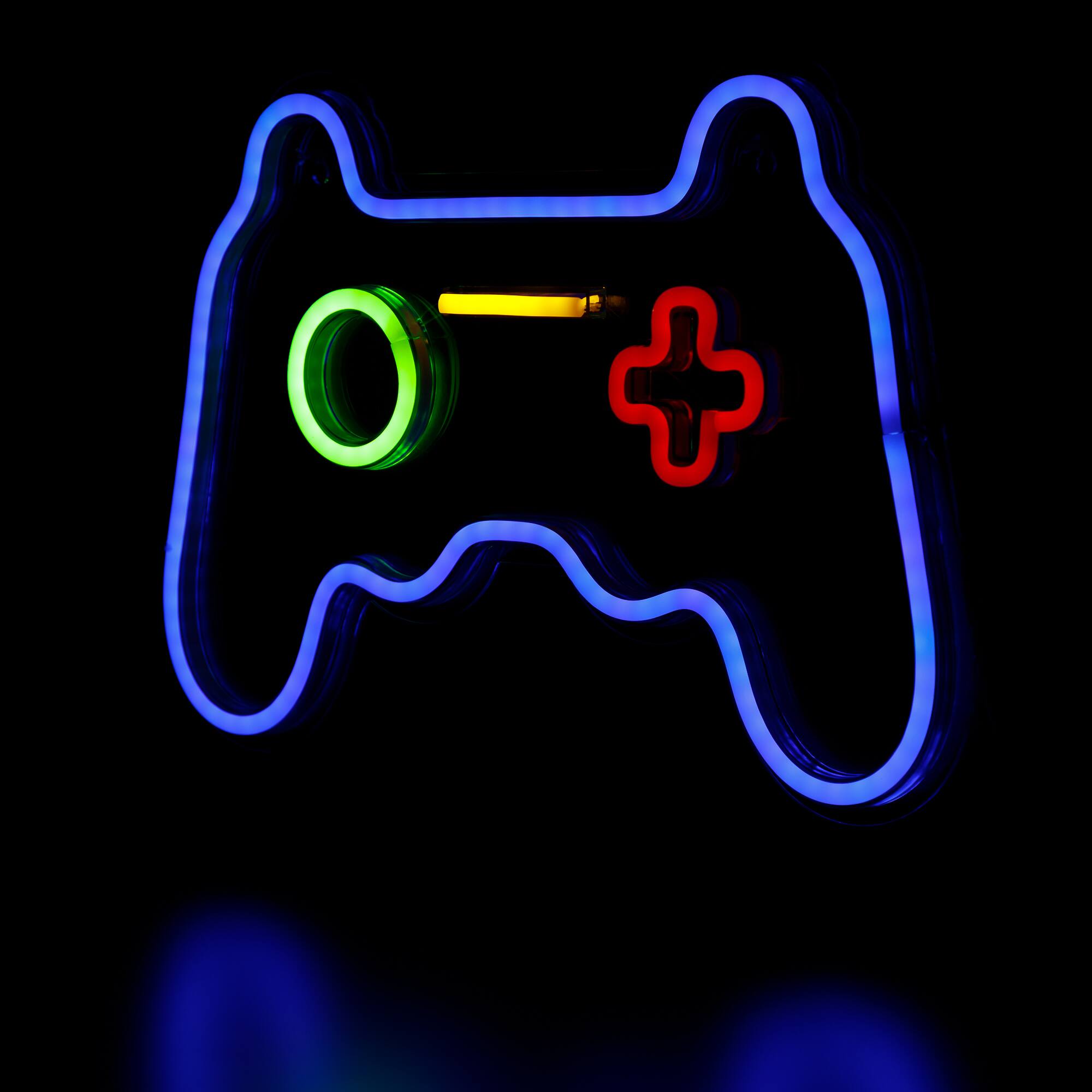 Alt View 4. Northlight - LED Video Game Controller Neon Lighted Wall Art - 11" - Blue.