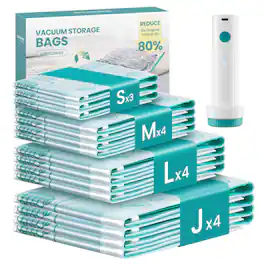 Songmics Home - Vacuum Storage Bags, Rechargeable Portable Electric Pump, Space Saver Vacuum Seal Suction Bags - Transparent