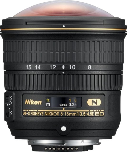 Front Zoom. Nikon - AF-S Fisheye-Nikkor 8-15mm f/3.5-4.5 E ED Fisheye Zoom Lens for D3 - Black.
