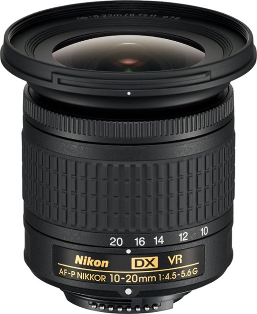 Nikon - AF-P DX NIKKOR 10-20mm f/4.5-5.6G VR Wide-Angle Zoom Lens for APS-C F-mount cameras - Black