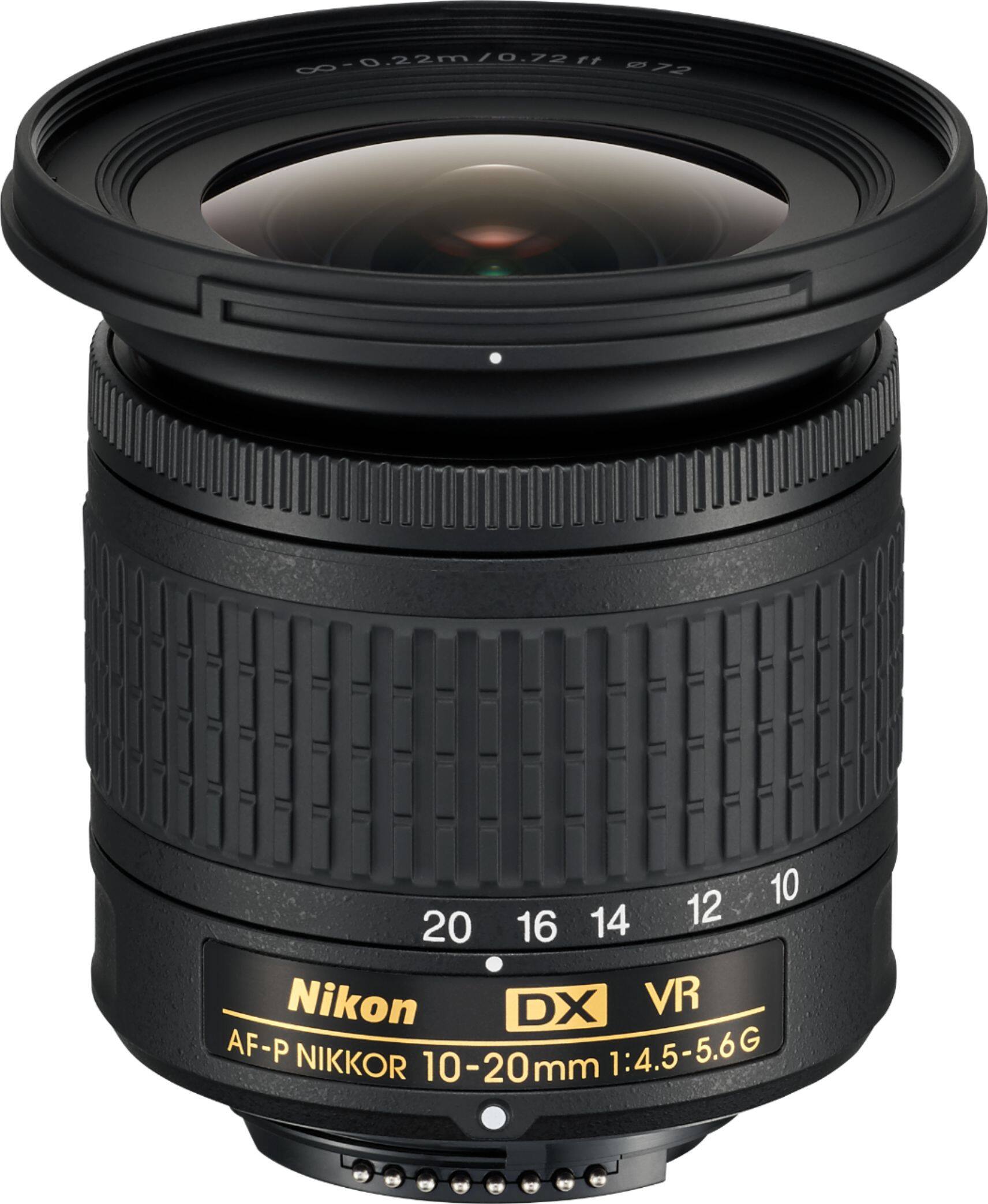 Front. Nikon - AF-P DX NIKKOR 10-20mm f/4.5-5.6G VR Wide-Angle Zoom Lens for APS-C F-mount cameras - Black.