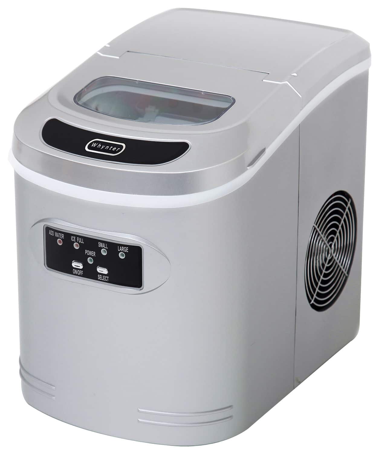 Front. Whynter - 27-Lb. Compact Portable Icemaker - Metallic Silver.