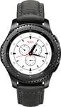 Best Buy Samsung Gear S3 frontier TUMI Special Edition Smartwatch 46mm Stainless Steel Earl Gray Italian Canvas SM R760NDAMXAR