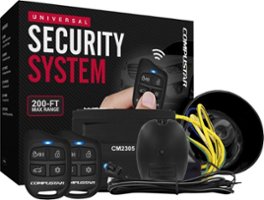 Compustar - 1-Way Security System with Shock Sensor and Siren - Black - Front_Zoom
