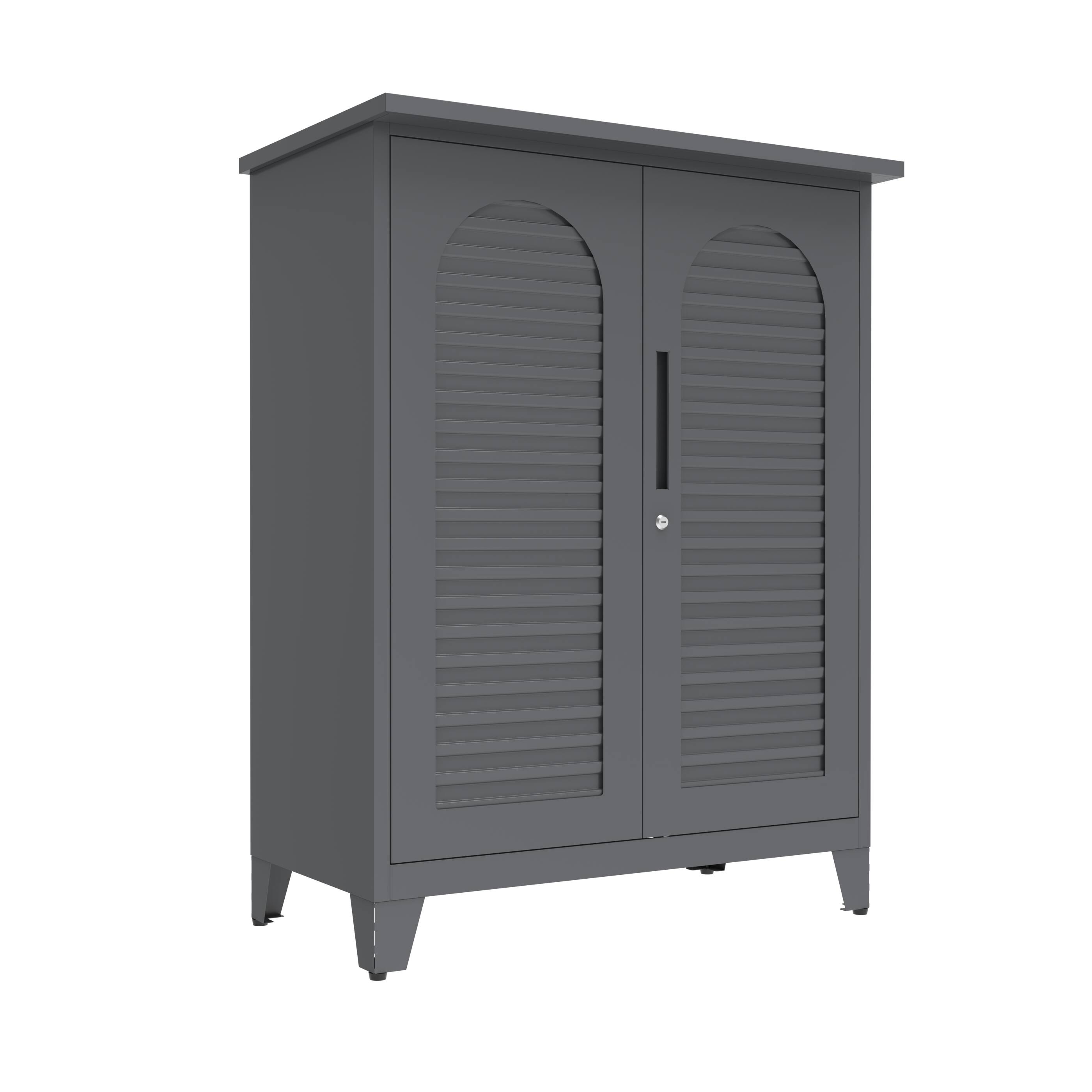 Alt View 3. Aukfa - 47" Tall Metal Tool Storage Cabinet - Ample Storage for Garage, Warehouse, Office, Utility Room - Slate.
