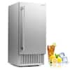 Front. Costway - Costway Commercial Under Counter Ice Maker, 25 lbs Storage Capacity, for Home Bar Cafe - Silver.
