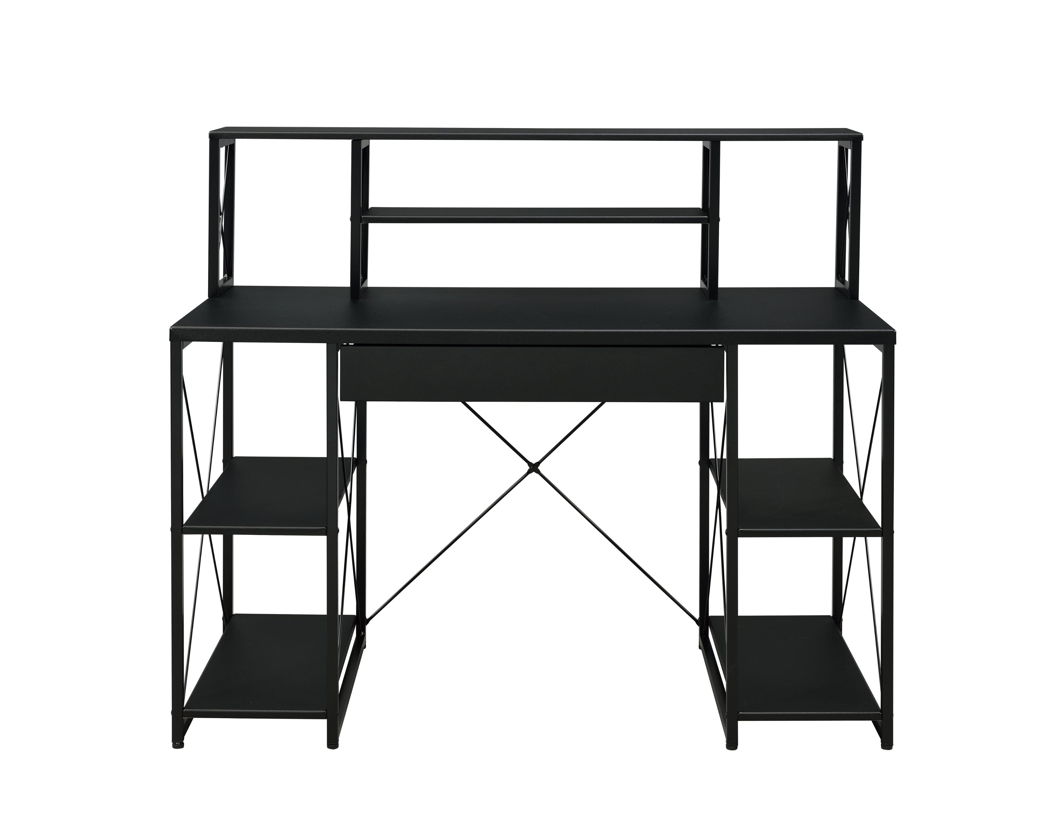 Forest'nSky - All Purpose Writing Desk, Finish Computer Table for Home Office, Study, or Bedroom, Modern Style - Black