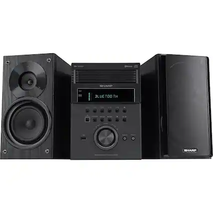 Front. Sharp - 5-Disc Micro System - Black.